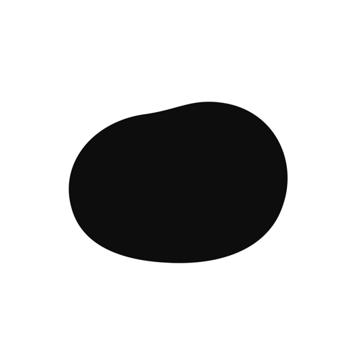 Rock app icon: a black stone on white